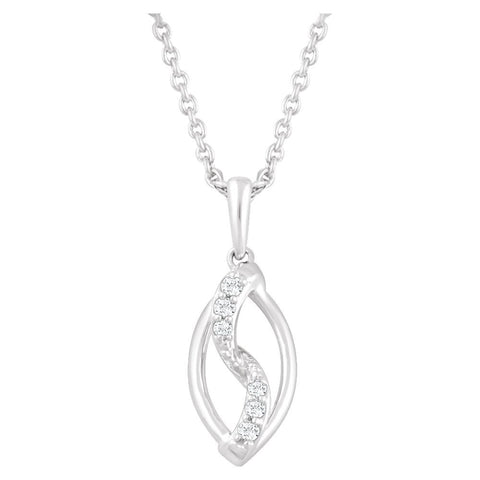 Sterling Silver .08 CTW Diamond 18" Necklace