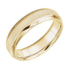 14k Yellow Gold 6mm Knurl Design Comfort-Fit Band, Size 9