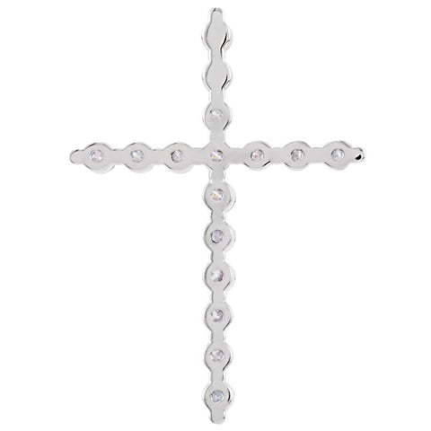14k White Gold 1/3 CTW Diamond Cross Pendant