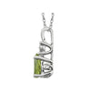 14k White Gold Peridot & .02 CTW 18" Necklace
