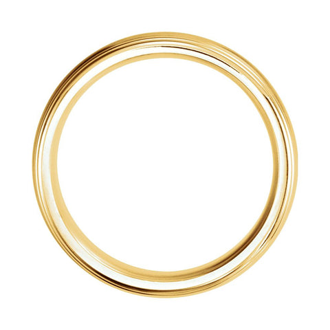 14K White & Yellow Gold 8mm Comfort-Fit Two-Tone Band Size 7