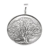 Sterling Silver Heart Print Oak Tree Pendant