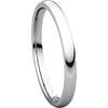 14k White Gold 2mm Light Comfort Fit Band, Size 5