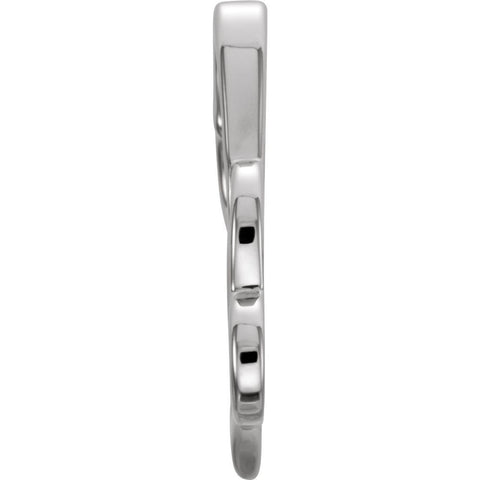14k White Gold Double Heart Chain Slide