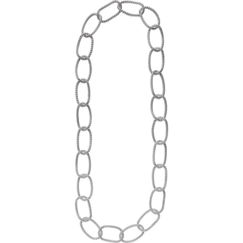 Sterling Silver Mesh Link 35" Necklace