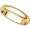 18k Yellow Gold 4mm Milgrain Band, Size 5