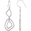 Pair of Open Silhouette Dangle Earrings in 14k White Gold