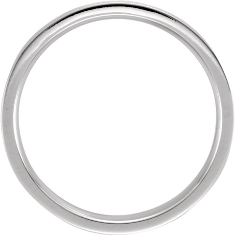 14k White Gold 4mm Flat Comfort Fit Milgrain Band Size 6