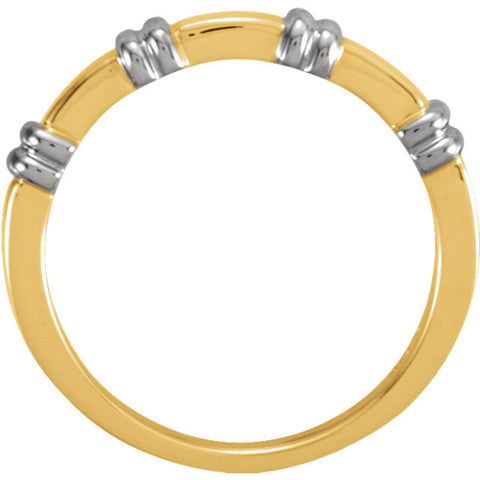14k White Gold 3.5mm Ladies Duo Band, Size 7