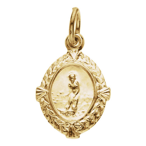 14k Yellow Gold 12x9mm St. Lazarus Medal