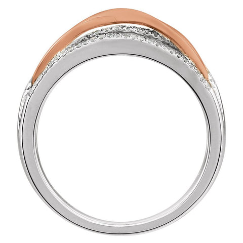 14K White & Rose Gold 1/4 CTW Diamond Ring, Size 7
