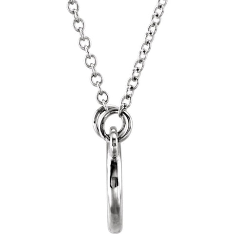 14k White Gold Tiny Posh Circle 16-18" Necklace