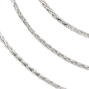 Sterling Silver 1mm Diamond Cut Wheat 18" Chain