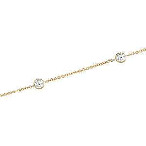 14k Yellow Gold Cubic Zirconia 18" Necklace