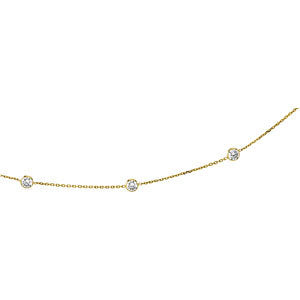 14k Yellow Gold Cubic Zirconia 18" Necklace