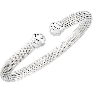 Sterling Silver Mesh Cuff 7.5" Bracelet