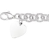 Sterling Silver 7.5x9.75mm Cable Bracelet With Heart