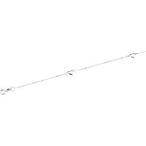 14k White Gold .75mm Diamond-Cut Cable Heart 10" Anklet