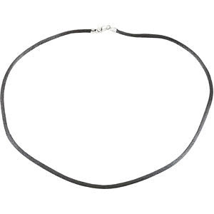 Dark Grey Satin 16" Cord with Sterling Silver Lobster clasp