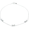 Sterling Silver Butterfly Anklet ( 10.00 Inch )