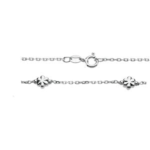 Sterling Silver 3mm Flower 10" Anklet