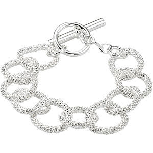Sterling Silver Mesh Link 8" Bracelet