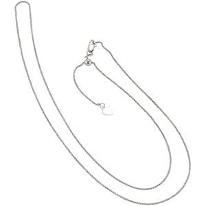 14k White Gold 1mm Adjustable Wheat 22" Chain