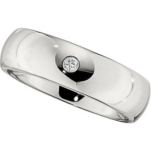 Cobalt .05 CT Diamond Band with Steel Bezel Size 12