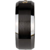 Black Ceramic & 14k Yellow Gold 1/10 CTW Diamond 8mm Band Size 12.5
