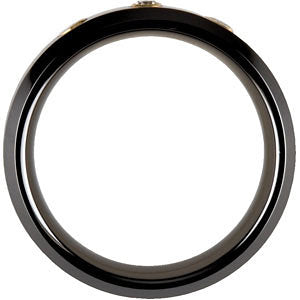 Black Ceramic & 14k Yellow Gold 1/10 CTW Diamond 8mm Band Size 12.5