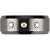 Black Ceramic & 14k Yellow Gold 1/10 CTW Diamond 8mm Band Size 12.5
