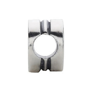 Sterling Silver 10.5x7mm Peace Sign Cylinder Bead
