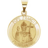 Hollow Round Pope Francis Medal in 14k Yellow Gold