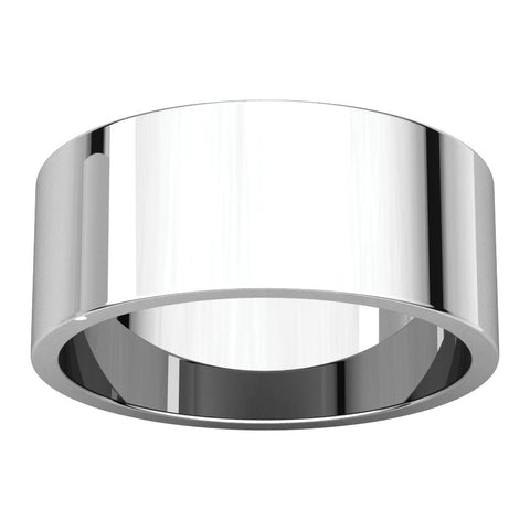 10k White Gold 8mm Flat Band, Size 9
