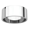14k White Gold 8mm Flat Band, Size 5.5