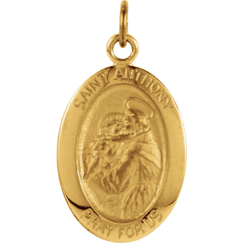 14k Yellow Gold 15x11mm St. Anthony of Padua Medal