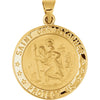 21.75 mm Hollow Round St. Christopher Medal in 14K Yellow Gold
