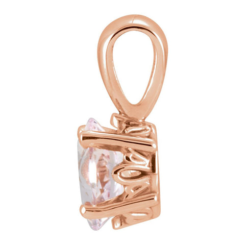 14k Rose Gold Morganite Pendant