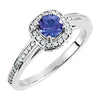 Tanzanite and 1/3 CTW Diamond Ring in 14k White Gold (Size 6 )