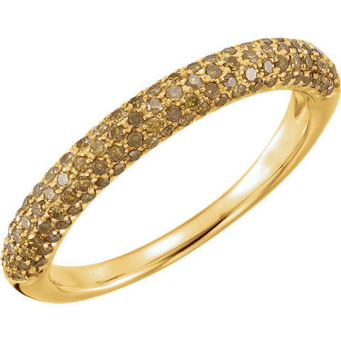 14k Yellow Gold 3/8 CTW Diamond Pavé Ring, Size 7