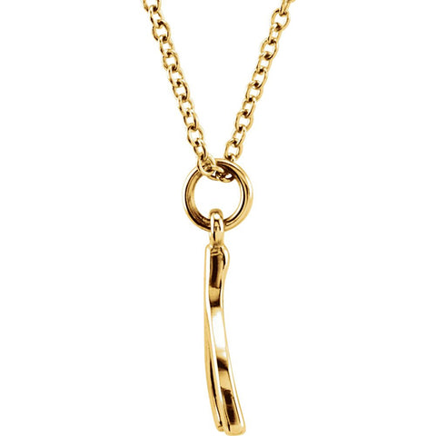 14k Yellow Gold Tiny Posh Wishbone 16-18" Necklace