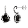 Onyx & Diamond Earrings in 14K White Gold