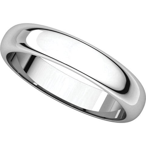 Sterling Silver 4mm Half Round Band, Size 6