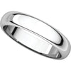 Continuum Sterling Silver 4mm Half Round Band, Size 10.5