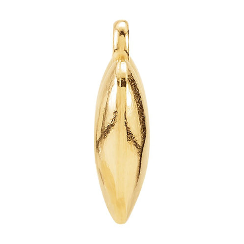 14k Yellow Gold 10.85x8.9mm Puffed Heart Charm
