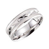 10k White Gold 6.5mm Lightweight Patterned Milgrain Comfort-Fit Wedding Band for Men, Size 10