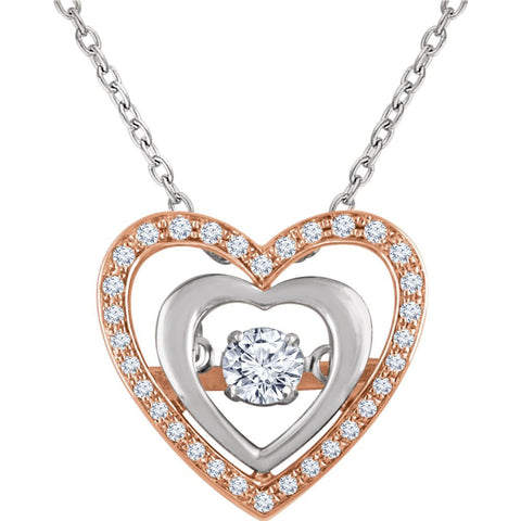 14k Rose Gold & White 1/4 CTW Diamond Heart 18" Mystara® Necklace