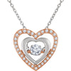 14k Rose Gold & White Gold 1/4 ctw. Diamond Heart 18-inch Mystara« Necklace