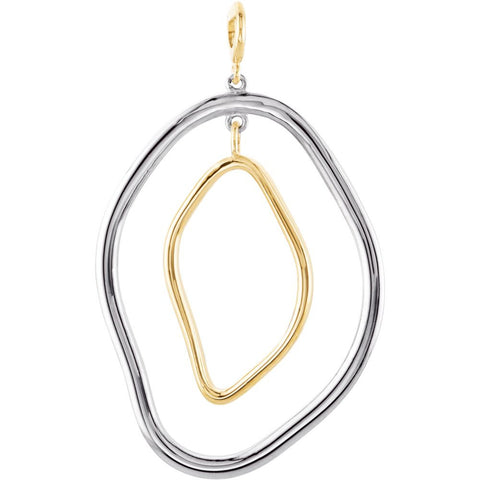 Sterling Silver & 14k Yellow Gold Open Silhouette Pendant