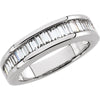 1 CTTW Baguette Diamond Anniversary Band in 14k White Gold (Size 7 )